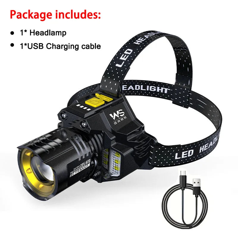 Ultra-Bright Tactical LED Headlamp – Rechargeable & Waterproof