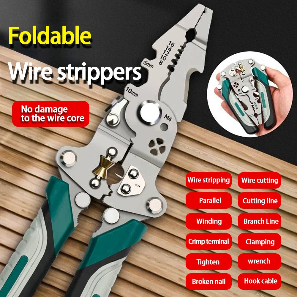 Foldable wire stripper