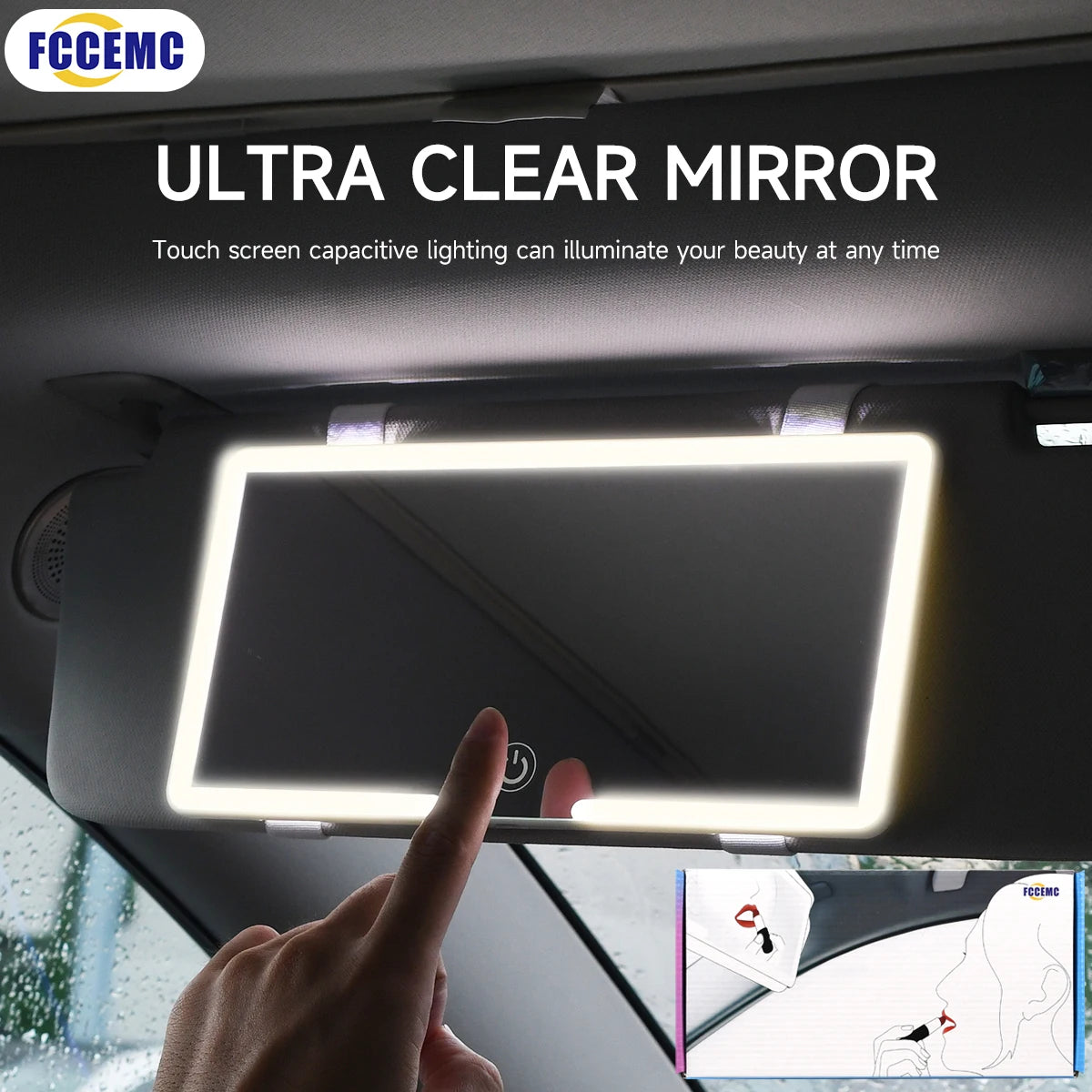 LED Car Visor Makeup Mirror