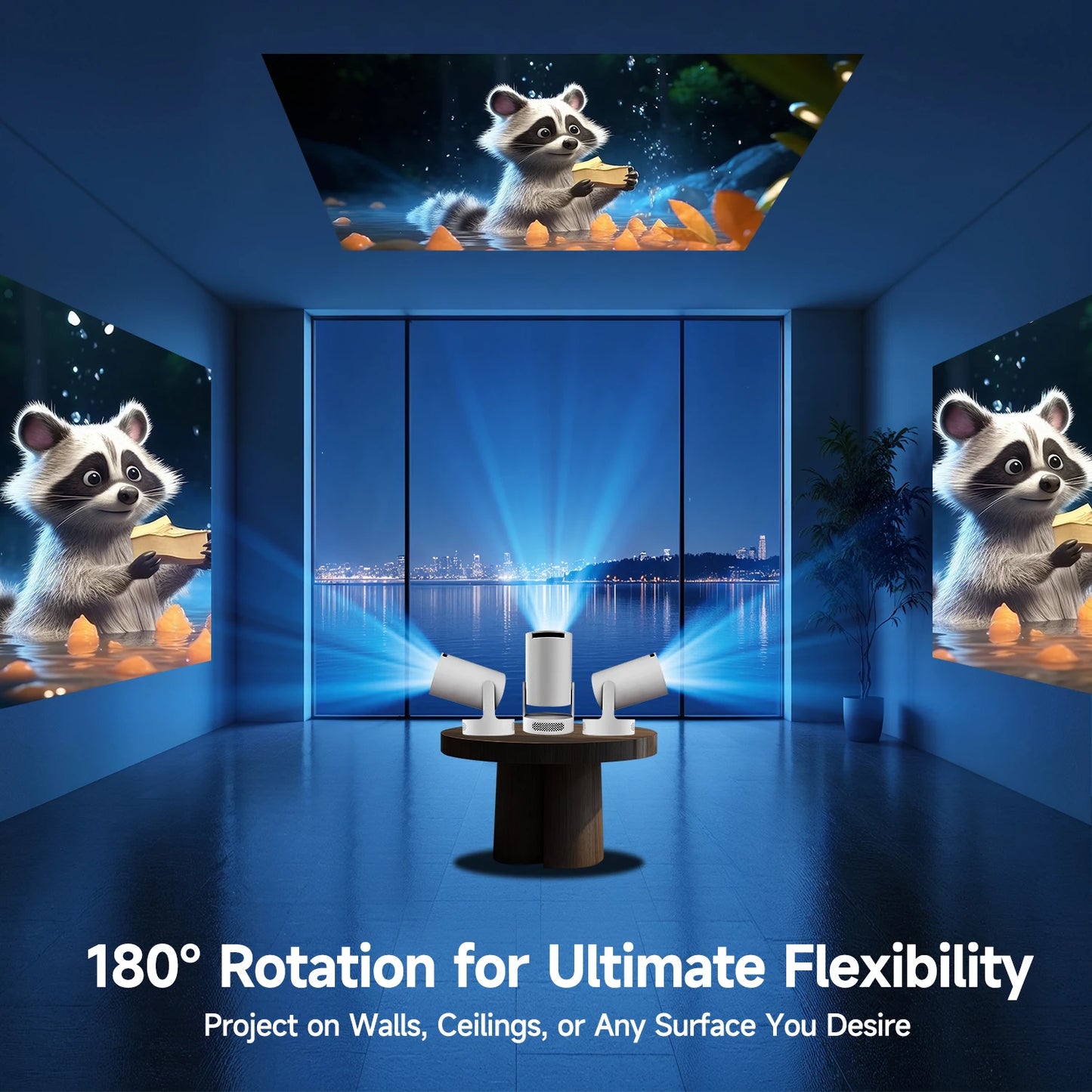 Smart HD Projector: Android 11 & WiFi 6 Home Cinema