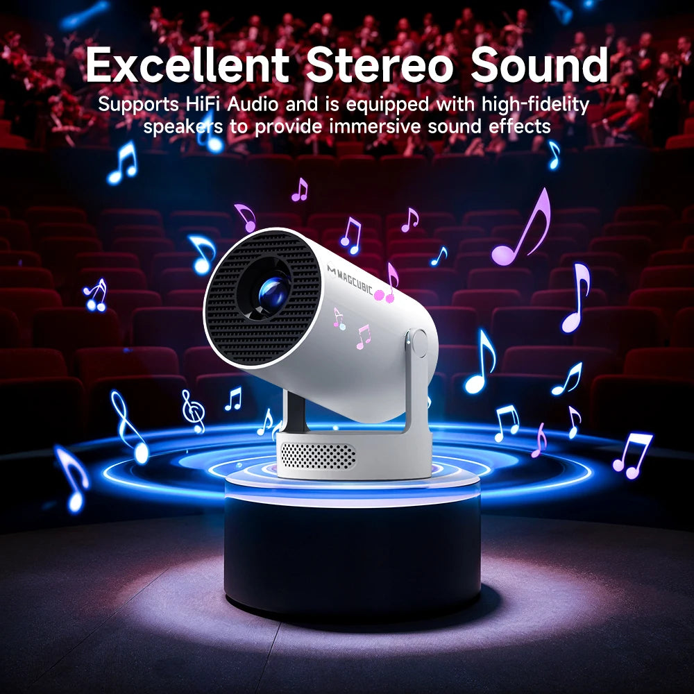 Smart HD Projector: Android 11 & WiFi 6 Home Cinema